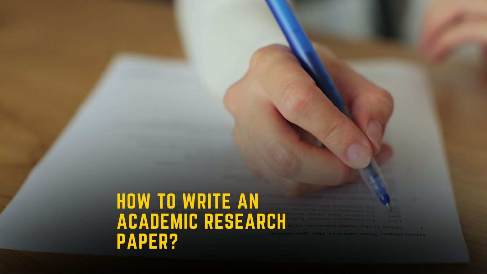 How to Write an Academic Research Paper